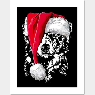 Funny Border Collie Santa Christmas dog mom Posters and Art